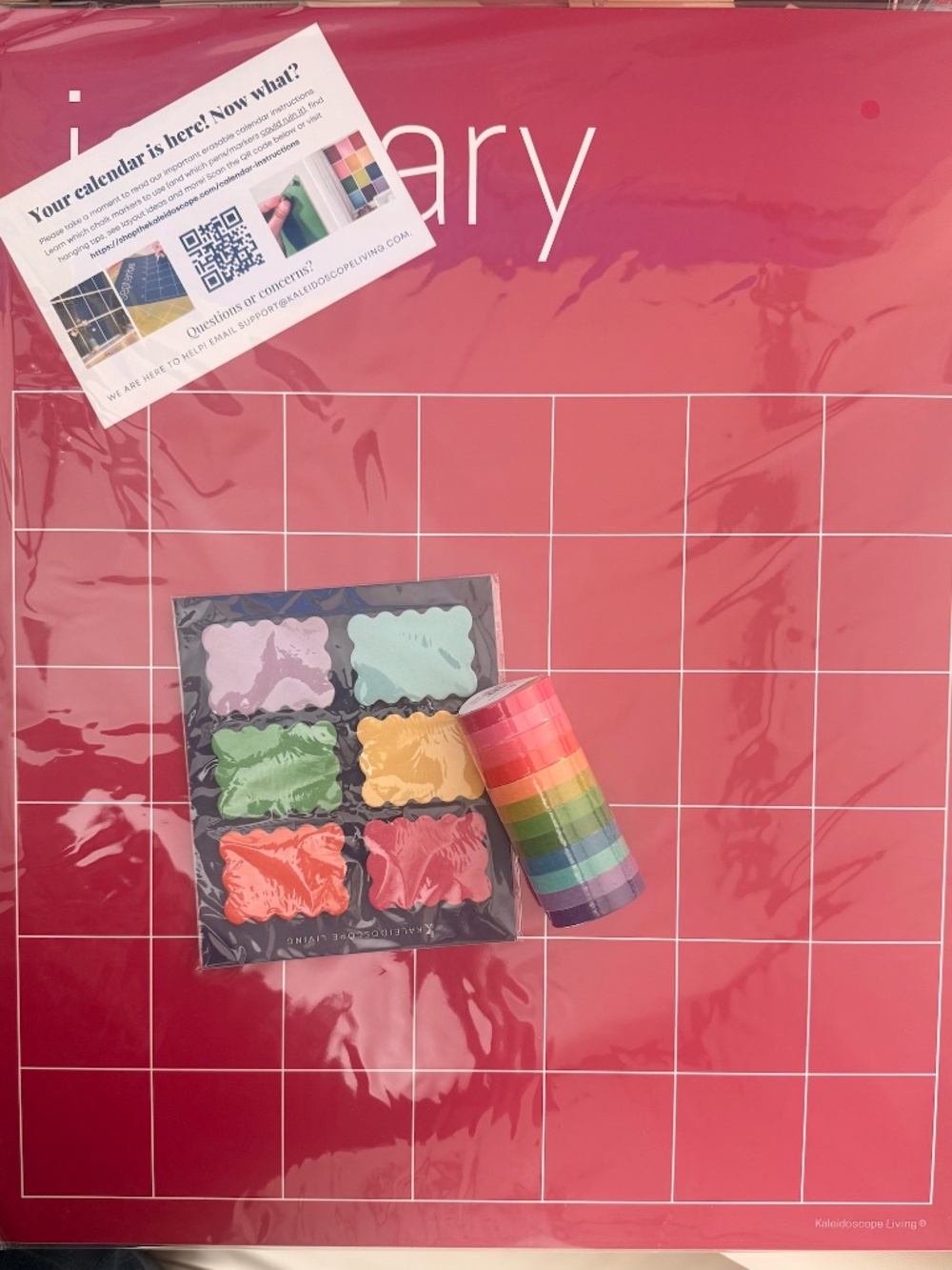 Kaliedoscope Living Reusable Wall Calendar